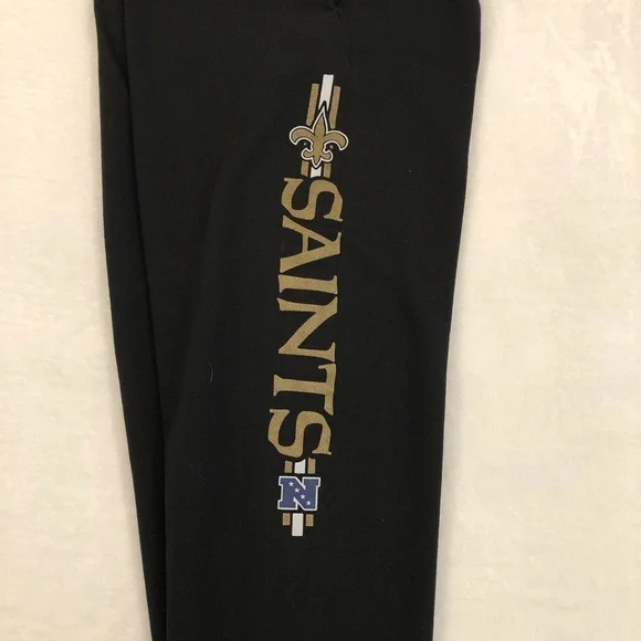 NFL Team Apparel New Orleans Saints Football Black Lounge Sweatpants Mens Size M - Picture 2 of 8